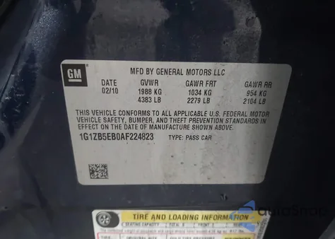 2010 Chevrolet Malibu Ls из США, поврежденный, VIN 1G1ZB5EB0AF224823